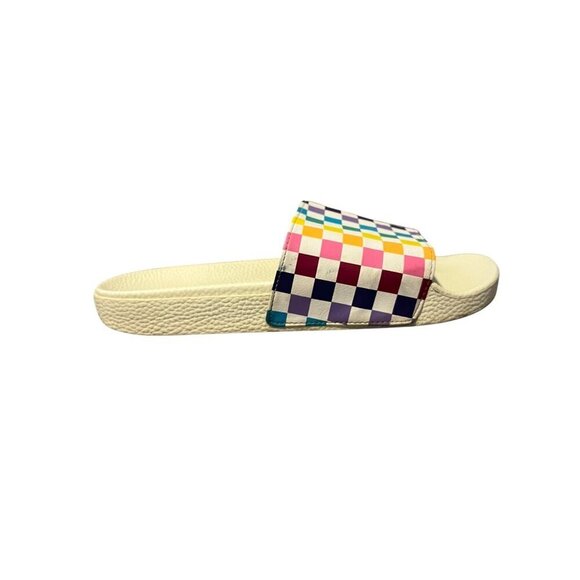 Vans Women's Size 10 Rainbow Checkered Slide Sandals Multicolor Checker Board - Picture 6 of 9